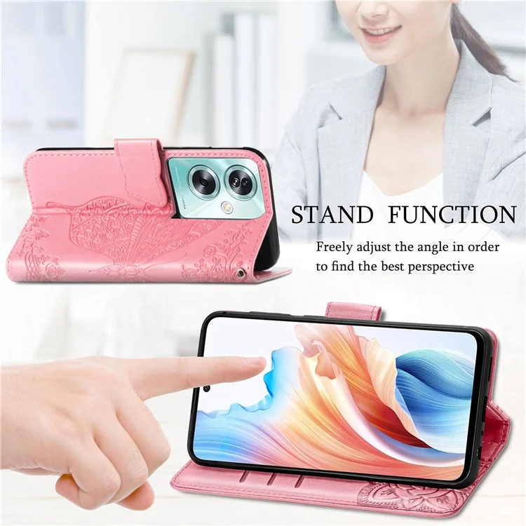 Custodia per supporto telefono per Oppo A79 5G / A2 5G in pelle PU - Nero