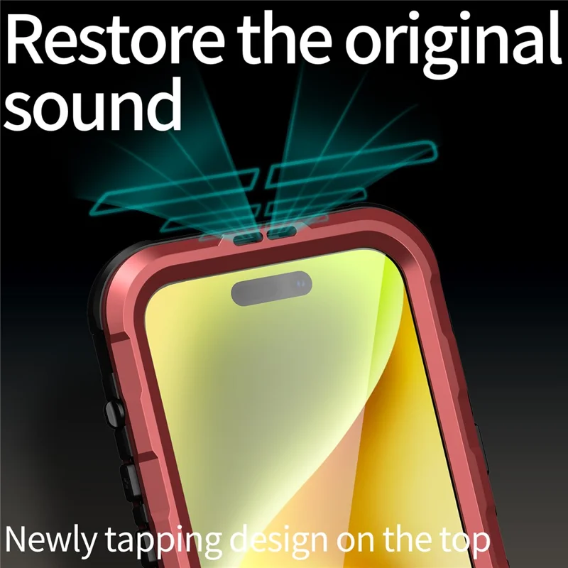 SHELLBOX M Series Metal IP68 Diving Case for iPhone 15 Waterproof Case Compatible with MagSafe - Red