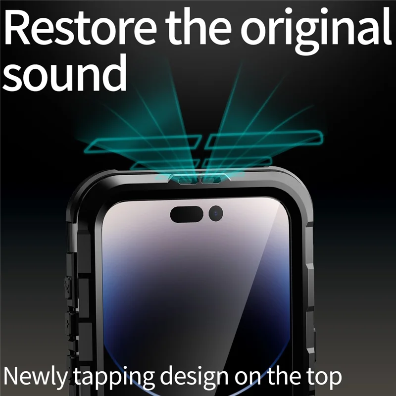 SHELLBOX M Series IP68 Waterproof Case for iPhone 15 Pro Max Case Metal Diving Phone Case Compatible with MagSafe - Black