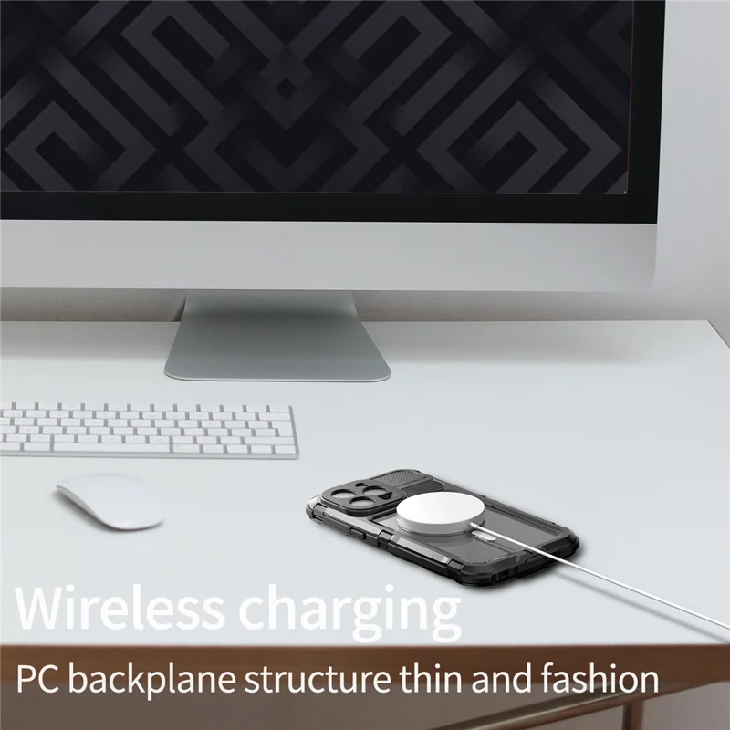 SHELLBOX M Series IP68 Waterproof Case for iPhone 15 Pro Max Case Metal Diving Phone Case Compatible with MagSafe - Black