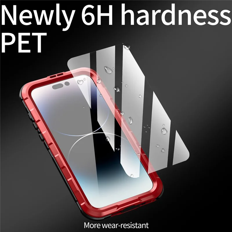 SHELLBOX M Series IP68 Waterproof Case for iPhone 15 Pro Max Case Metal Diving Phone Case Compatible with MagSafe - Red