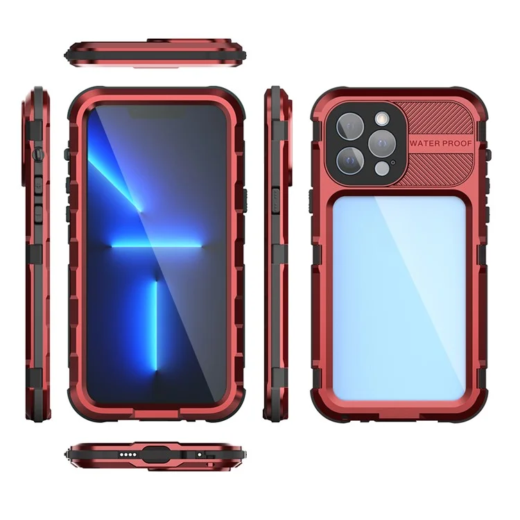 SHELLBOX M Series per iPhone 13 Pro Max 6,7 pollici Custodia in metallo impermeabile IP68 Custodia per immersione - Rosso