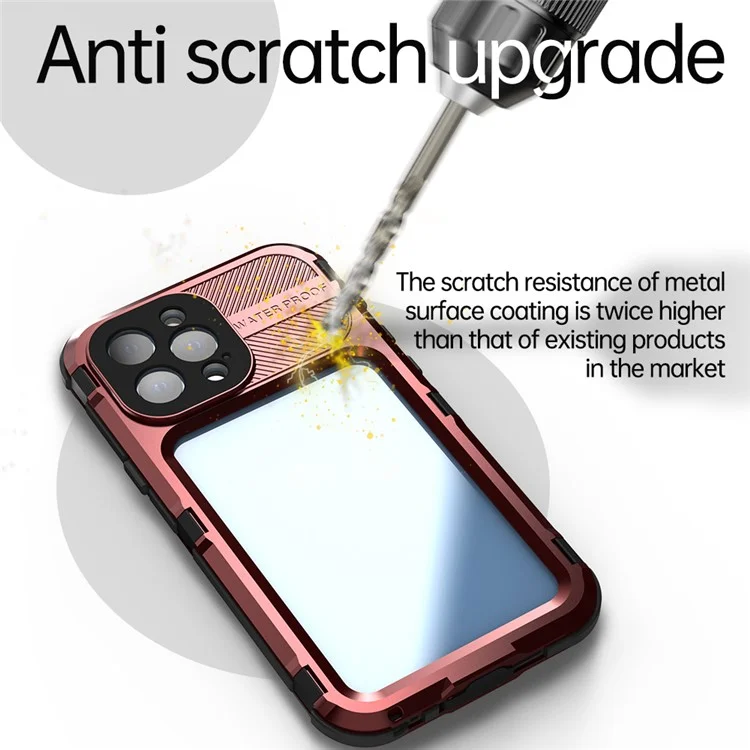 SHELLBOX M Series per iPhone 13 Pro Max 6,7 pollici Custodia in metallo impermeabile IP68 Custodia per immersione - Rosso