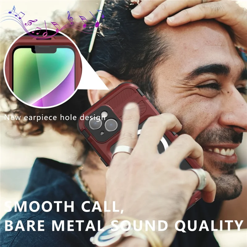 SHELLBOX M Series Diving Phone Case for iPhone 14 Metal IP68 Waterproof Case Compatible with MagSafe - Red