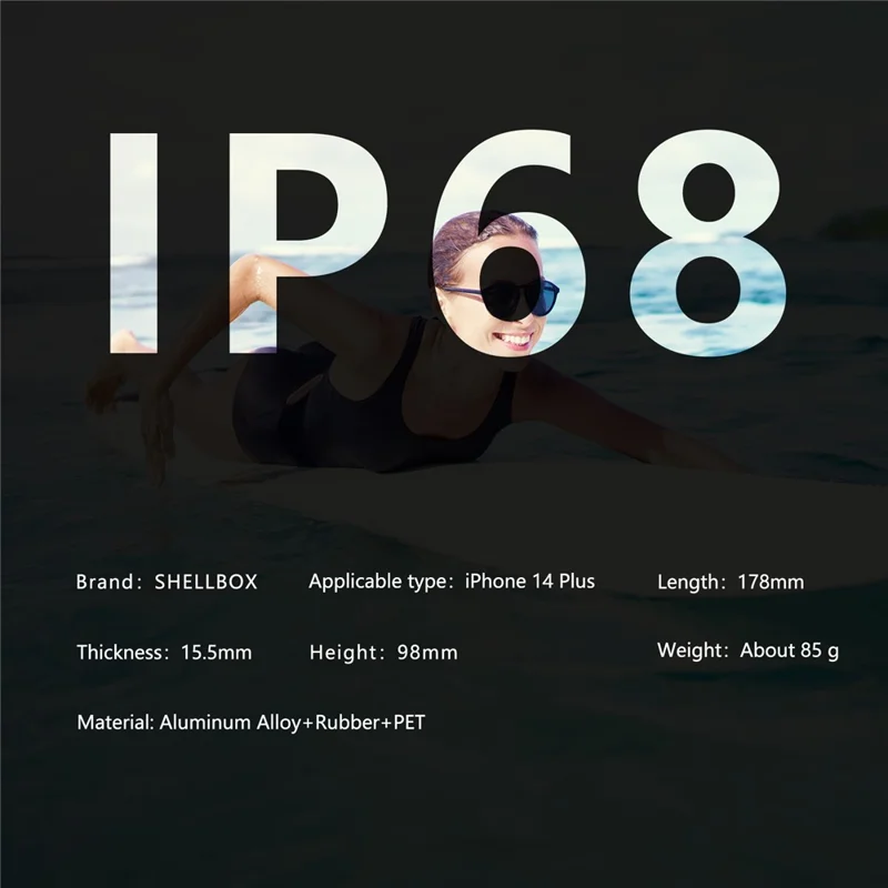 SHELLBOX M Series IP68 Diving Phone Case for iPhone 14 Plus Metal Waterproof Case Compatible with MagSafe - Red