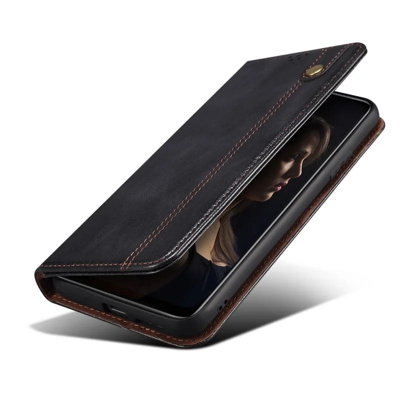 Telefon-Schale für vivo S18e 5G Case Stand PU Leder Cover Brieftasche - Schwarz