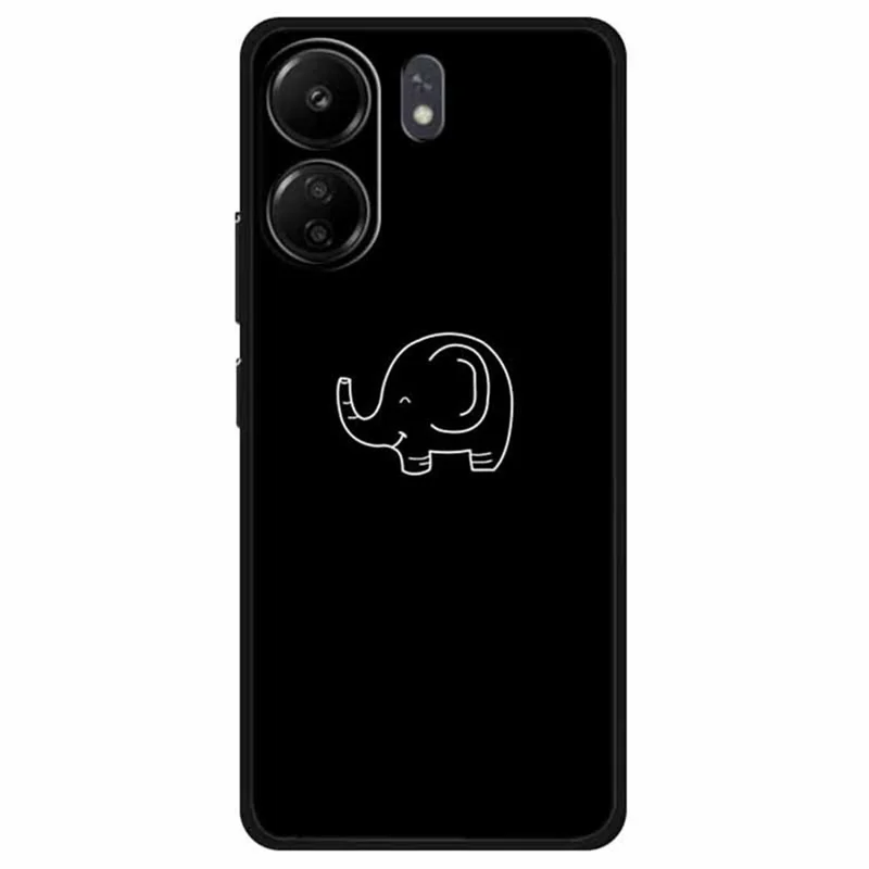 For Xiaomi Redmi 13C 4G / Poco C65 4G Phone Case TPU Back Cover Linear Pattern Printing - Little Elephant