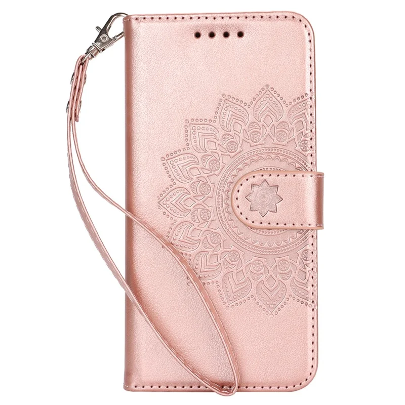 For Samsung Galaxy S23 Cell Phone Case R61 Texture PU Leather Wallet Stand Protective Cover - Rose Gold