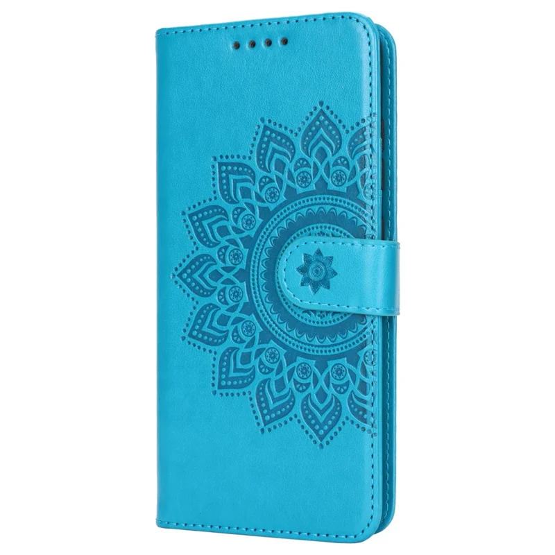 For Samsung Galaxy S20 4G / 5G Cell Phone Case R61 Texture Imprinted Leather Wallet Anti-scratch Cover - Blue