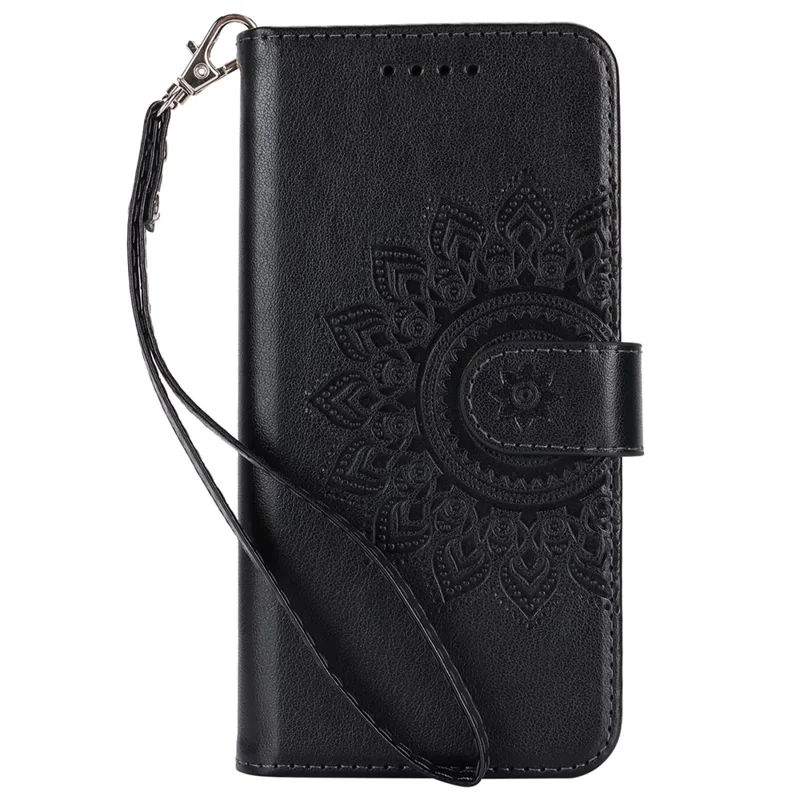 For Samsung Galaxy S21 5G / 4G Cover R61 Texture Leather Stand Shockproof Imprinted Cell Phone Case - Black