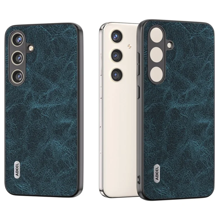 ABEEL Para Samsung Galaxy S24 Litchi Texture Phone Case PU Leather+PC+TPU Anti-Scratch Cover - Blue