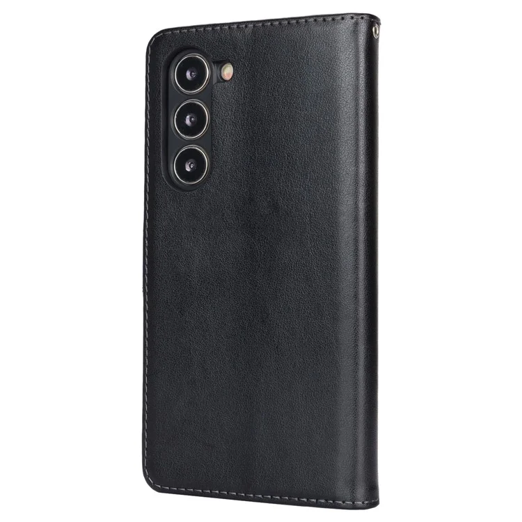 Per Samsung Galaxy S23+ Case R61 Texture Flower Imprinted PU Leather Phone Cover con Wallet Stand - Nero