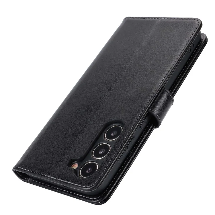 Per Samsung Galaxy S23+ Case R61 Texture Flower Imprinted PU Leather Phone Cover con Wallet Stand - Nero