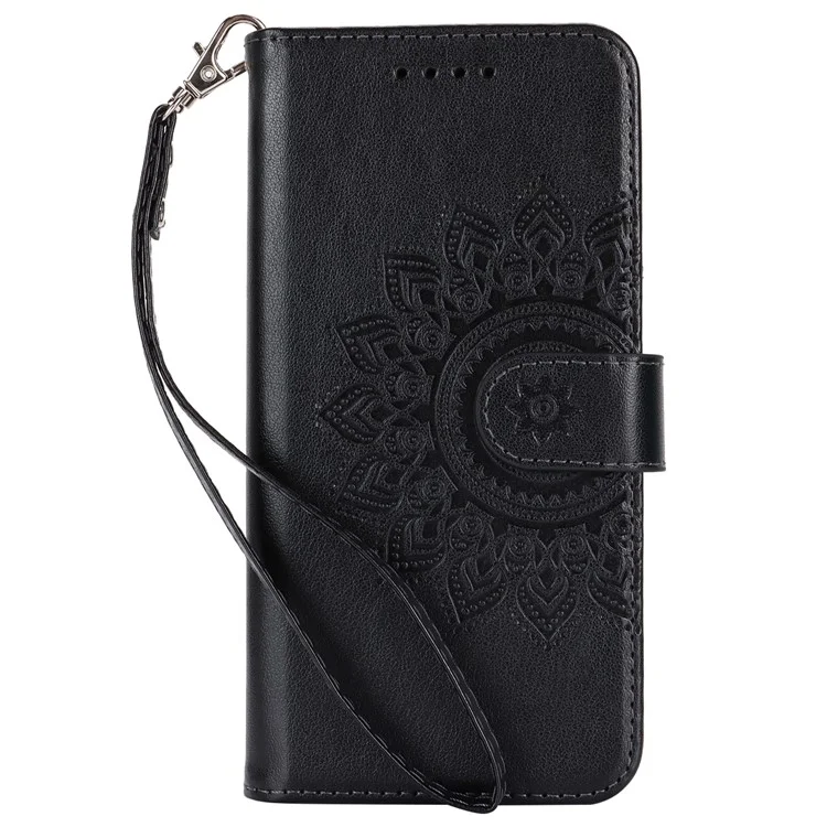 Per Samsung Galaxy S23+ Case R61 Texture Flower Imprinted PU Leather Phone Cover con Wallet Stand - Nero