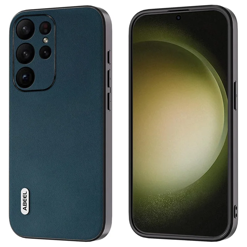 ABEEL til Samsung Galaxy S24 Ultra faldbeskyttelsesdæksel med Nappa-struktur Telefonbeslag - Grøn