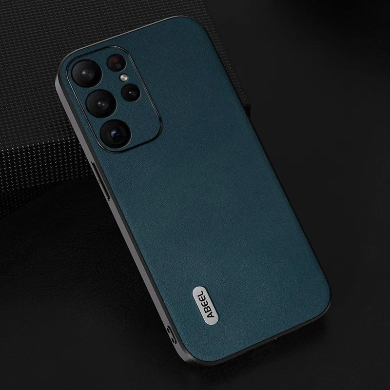 ABEEL til Samsung Galaxy S24 Ultra faldbeskyttelsesdæksel med Nappa-struktur Telefonbeslag - Grøn