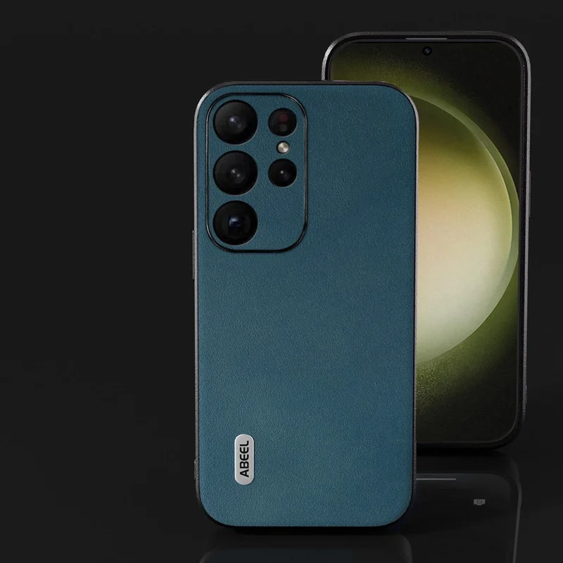 ABEEL til Samsung Galaxy S24 Ultra faldbeskyttelsesdæksel med Nappa-struktur Telefonbeslag - Grøn