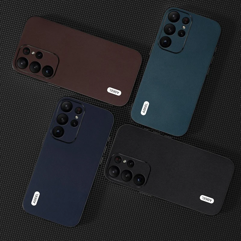 ABEEL til Samsung Galaxy S24 Ultra faldbeskyttelsesdæksel med Nappa-struktur Telefonbeslag - Grøn