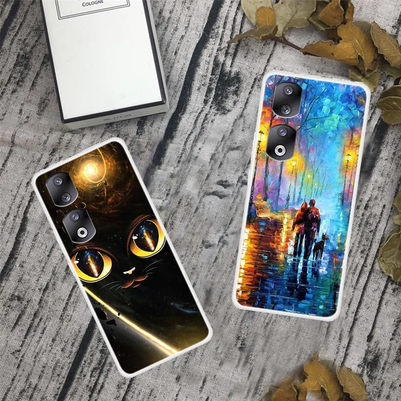 For Honor 90 TPU Protective Case Printing Pattern Phone Cover - Colorful Flowers