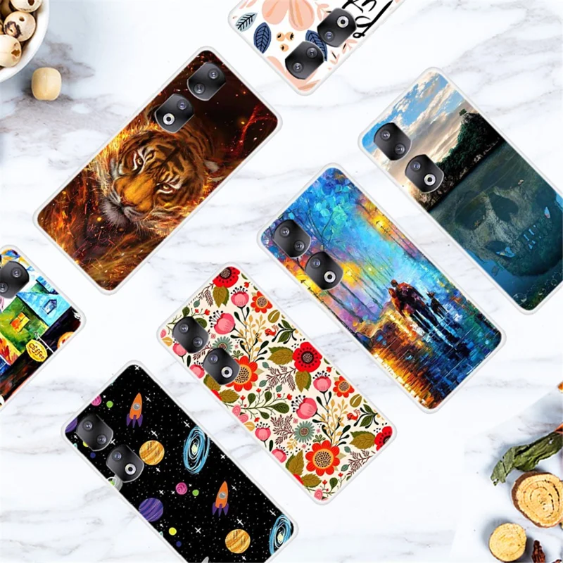 For Honor 90 TPU Protective Case Printing Pattern Phone Cover - Colorful Flowers