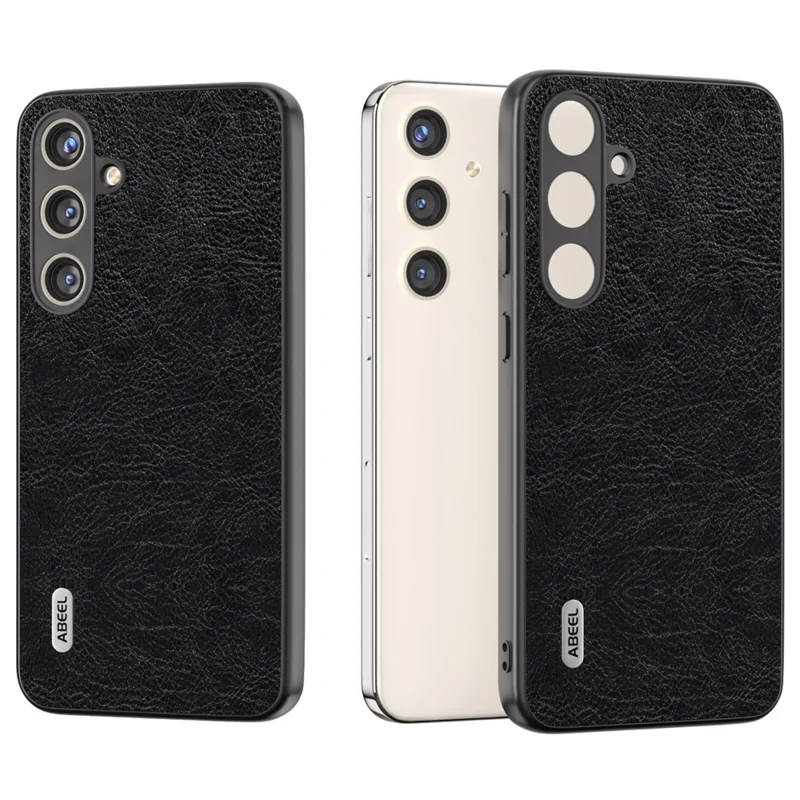 ABEEL For Samsung Galaxy S24 Retro Litchi Texture Cover PU Leather Camera Protection Phone Case - Black