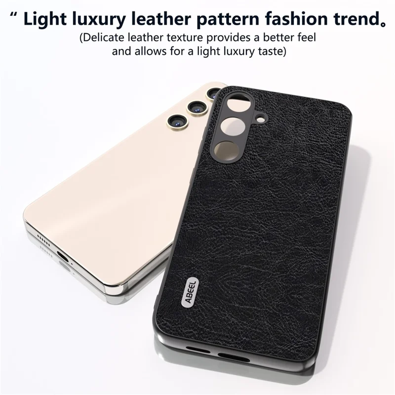 ABEEL For Samsung Galaxy S24 Retro Litchi Texture Cover PU Leather Camera Protection Phone Case - Black