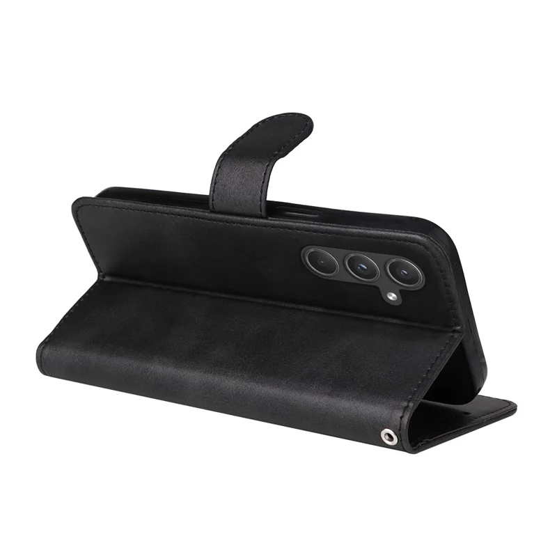 Per Samsung Galaxy A55 5G Case Classic Calf Texture Leather Phone Guard Cover with Card Slots - Nero