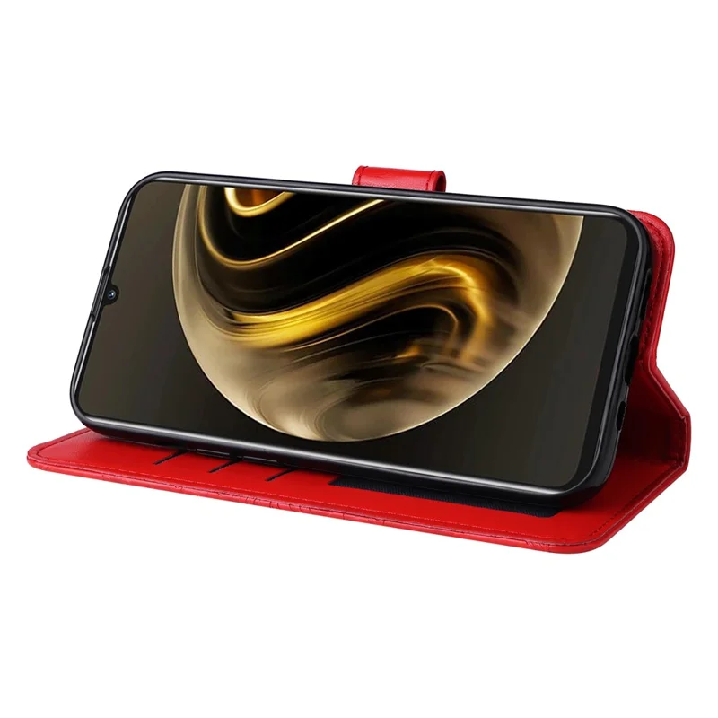 For Huawei Enjoy 70 4G / nova Y72 4G Case Imprinted Leather Case Phone Stand Cover Wallet - Red