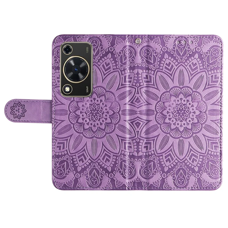 Pour Huawei Enjoy 70 4G / nova Y72 4G Étui Étui en cuir imprimé Étui Étui support de téléphone portefeuille - Violet