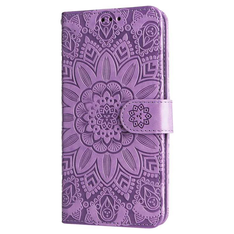 Pour Huawei Enjoy 70 4G / nova Y72 4G Étui Étui en cuir imprimé Étui Étui support de téléphone portefeuille - Violet