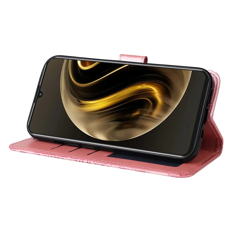 For Huawei Enjoy 70 4G / nova Y72 4G Case Imprinted Leather Case Phone Stand Cover Wallet - Pink