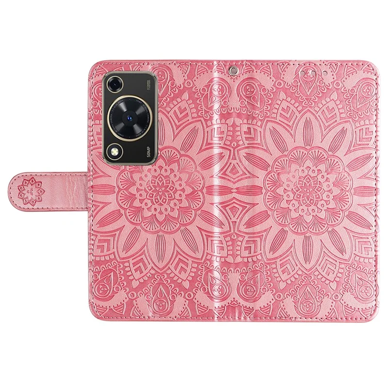For Huawei Enjoy 70 4G / nova Y72 4G Case Imprinted Leather Case Phone Stand Cover Wallet - Pink