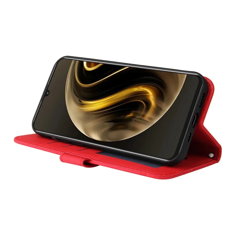 Para Huawei Enjoy 70 4G / nova Y72 4G Funda de Teléfono Billetera de Piel - Rojo