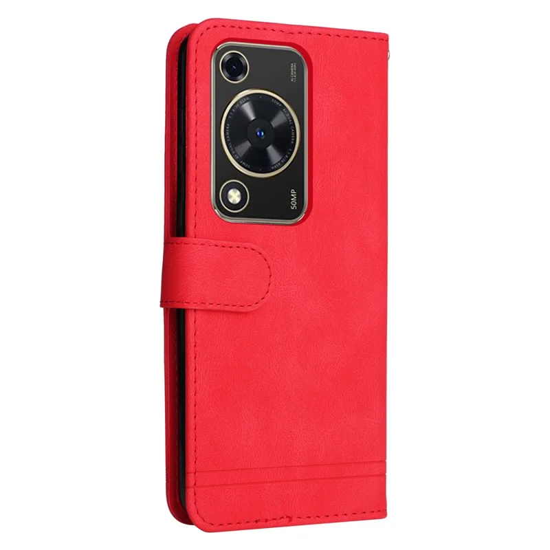 Para Huawei Enjoy 70 4G / nova Y72 4G Funda de Teléfono Billetera de Piel - Rojo
