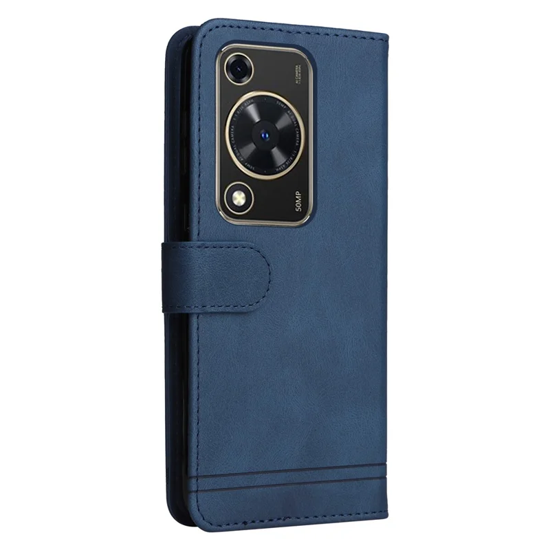 For Huawei Enjoy 70 4G / nova Y72 4G Leather Wallet Cases Skin Touch Phone Cover Stand with Strap - Blue