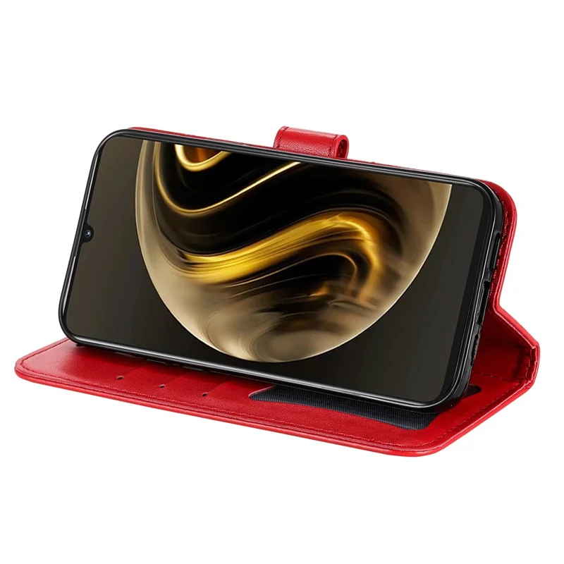 For Huawei Enjoy 70 4G / nova Y72 4G Case Floral Pattern PU Leather Wallet Stand Phone Cover - Red