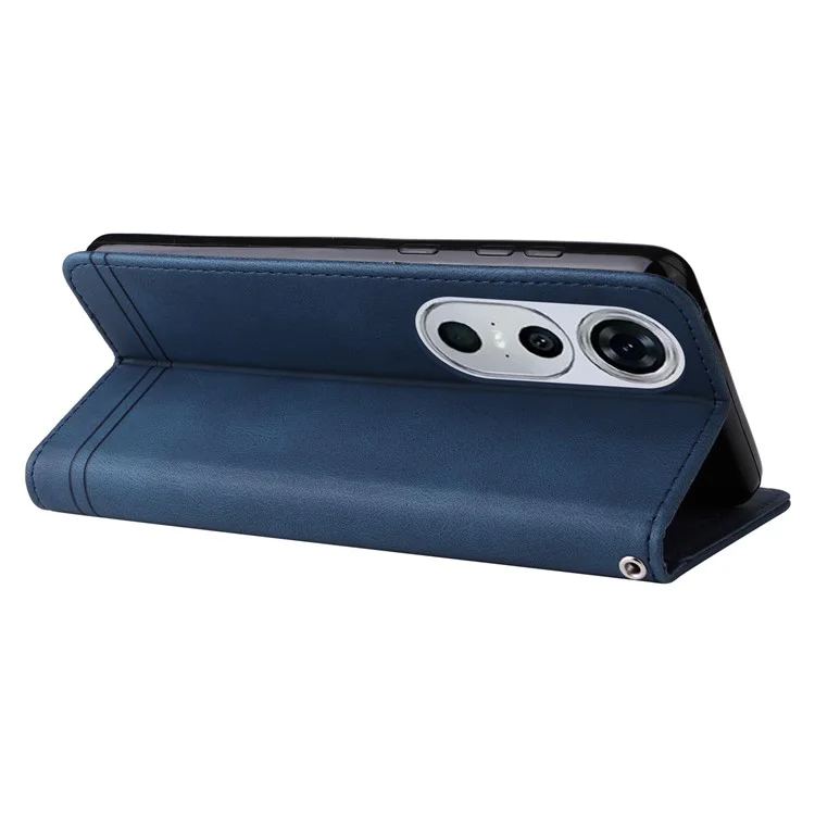 Pour Huawei nova 12 Pro 5G / nova 12 Ultra 5G Étui rabat en cuir PU Étui de téléphone magnétique antichoc - Bleu