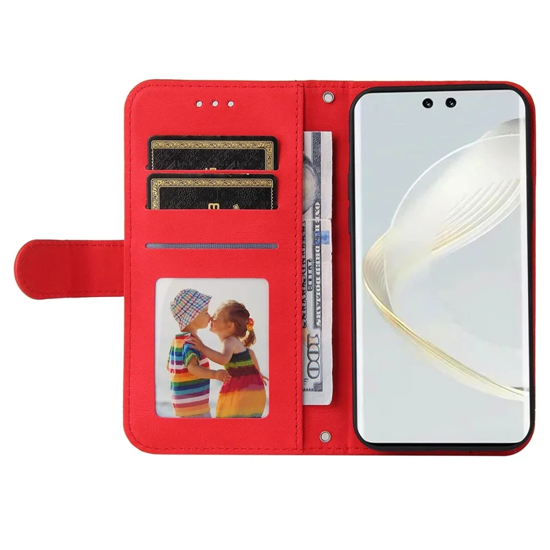 Für Huawei nova 12 Pro 5G / nova 12 Ultra 5G PU-Leder-Klapptasche Ständer Magnetischer stoßfester Telefonbezug - Rot