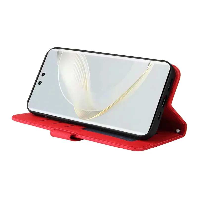 Für Huawei nova 12 Pro 5G / nova 12 Ultra 5G PU-Leder-Klapptasche Ständer Magnetischer stoßfester Telefonbezug - Rot