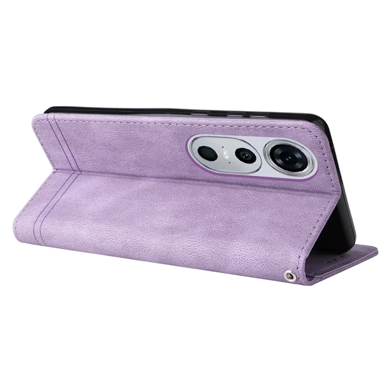 For Huawei nova 12 Pro 5G / nova 12 Ultra 5G Leather Wallet Cases Skin Touch Phone Cover Stand with Strap - Purple