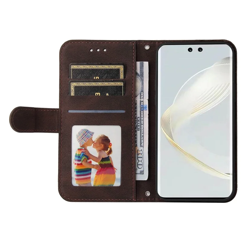For Huawei nova 12 Pro 5G / nova 12 Ultra 5G Leather Wallet Cases Skin Touch Phone Cover Stand with Strap - Brown