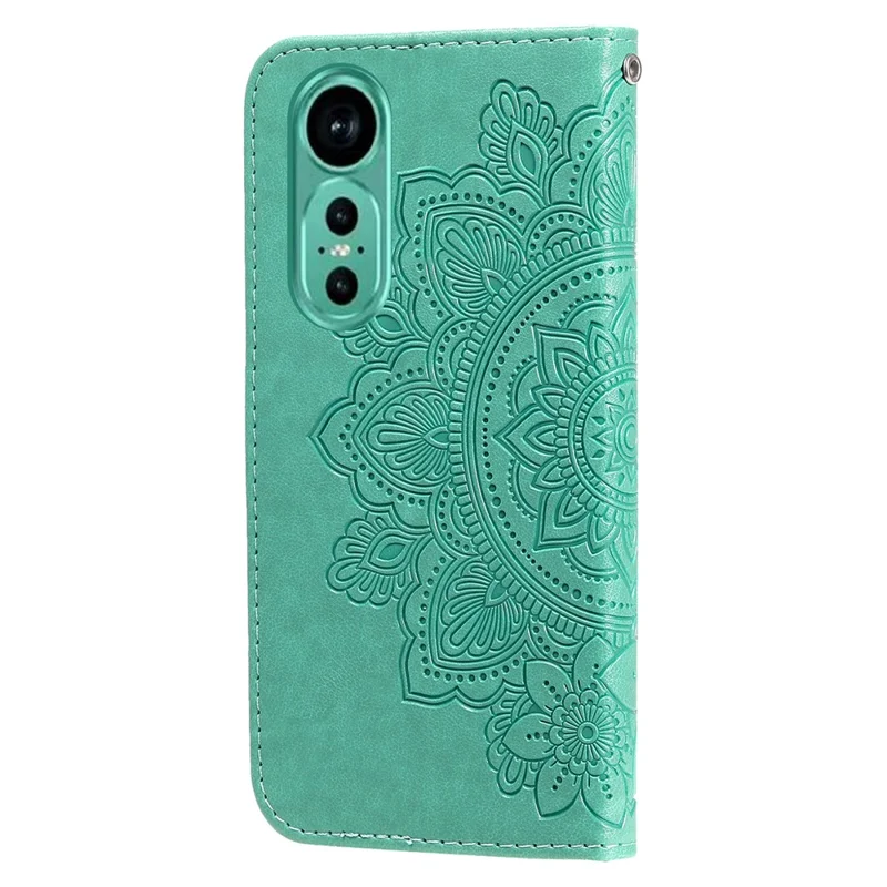 For Huawei nova 12 5G Case Floral Pattern PU Leather Wallet Stand Phone Cover - Green