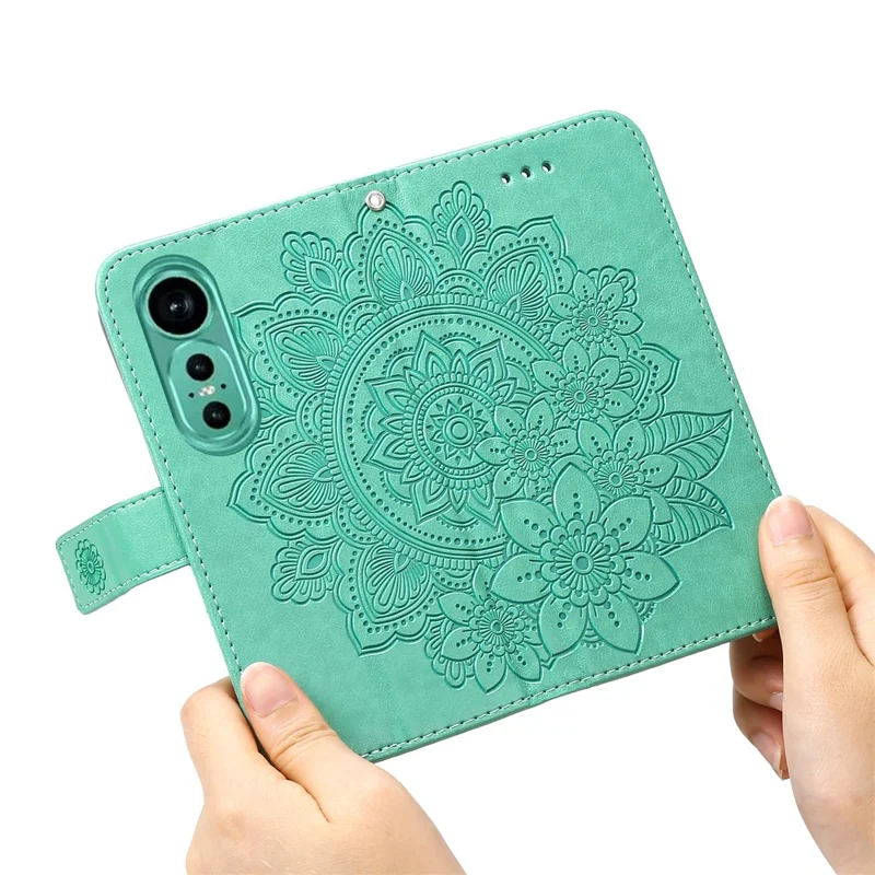 For Huawei nova 12 5G Case Floral Pattern PU Leather Wallet Stand Phone Cover - Green