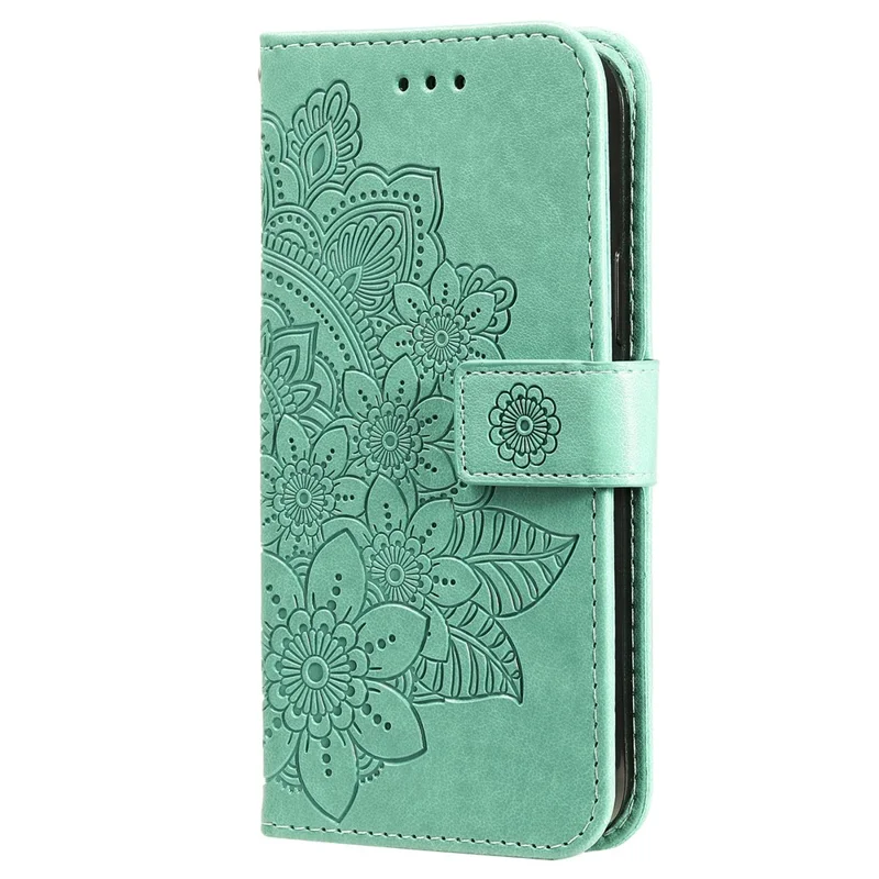 For Huawei nova 12 5G Case Floral Pattern PU Leather Wallet Stand Phone Cover - Green