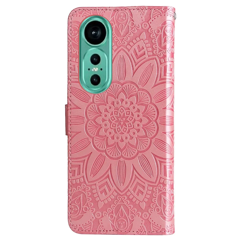 Til Huawei nova 12 5G Wallet Ståplader Solhjul Læderetui Telefondæksel - Pink