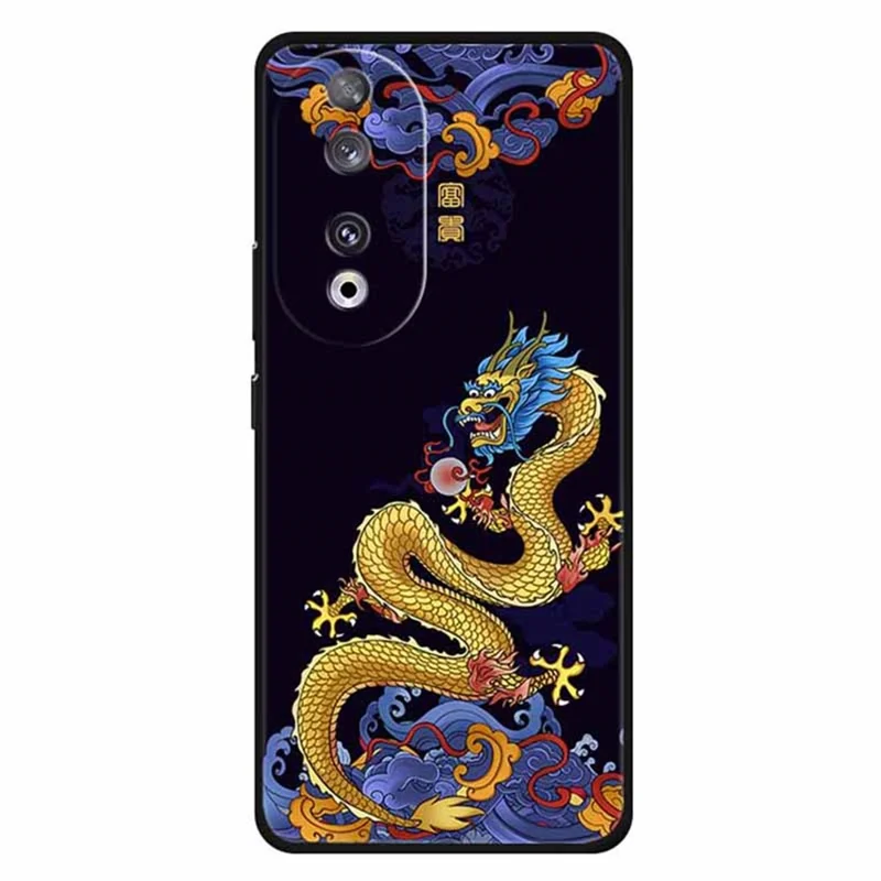 For Honor 90 Phone Case Chinese Culture Pattern TPU Phone Cover - Dragon