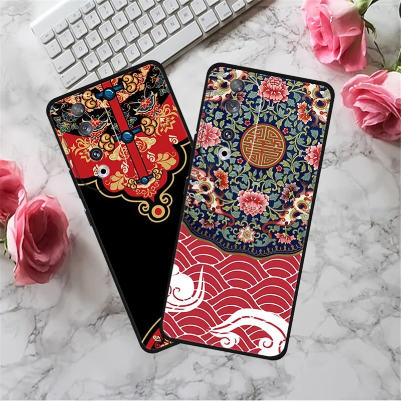 For Honor 90 Phone Case Chinese Culture Pattern TPU Phone Cover - Lace Auspicious Clouds