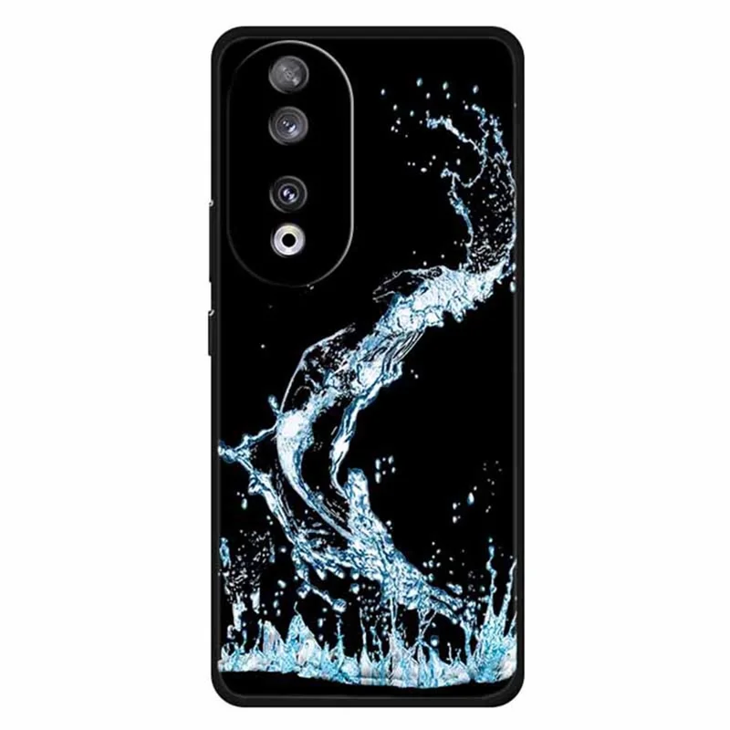 Pattern Printing Phone Cover for Honor 90 TPU Case Anti-scratch - Blue Water Droplet
