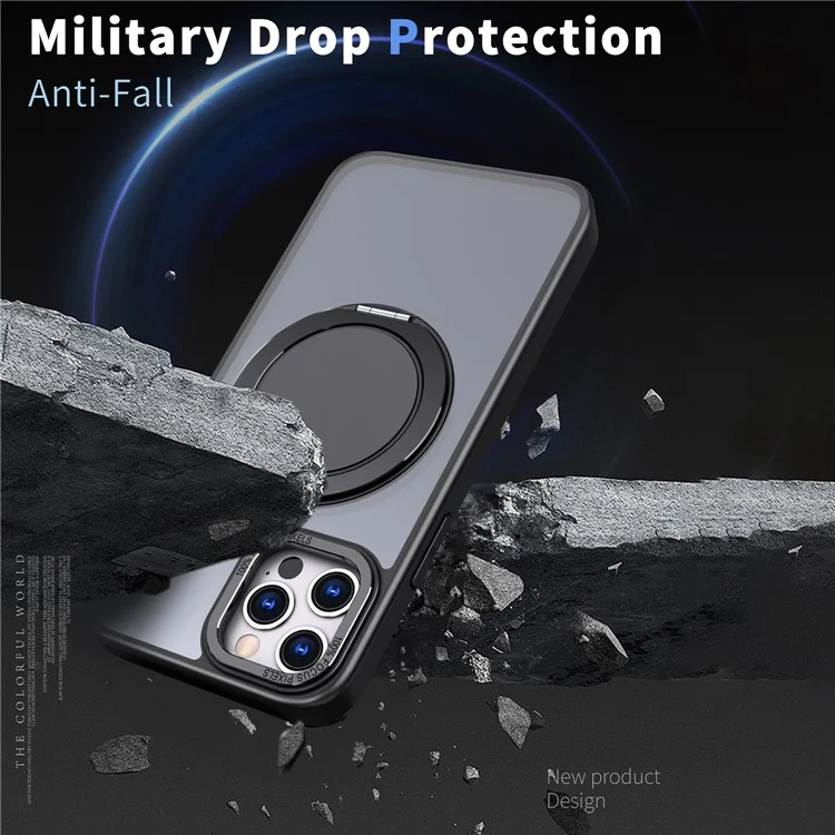 For iPhone 12 Pro Max Kickstand Magnetic Case Compatible with MagSafe - Black