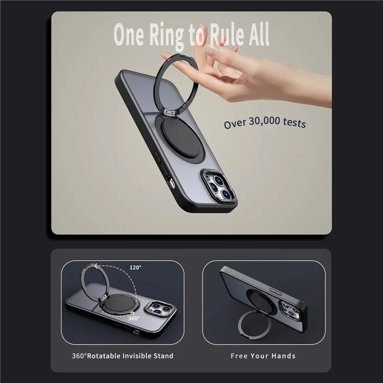 For iPhone 12 Pro Max Kickstand Magnetic Case Compatible with MagSafe - Black